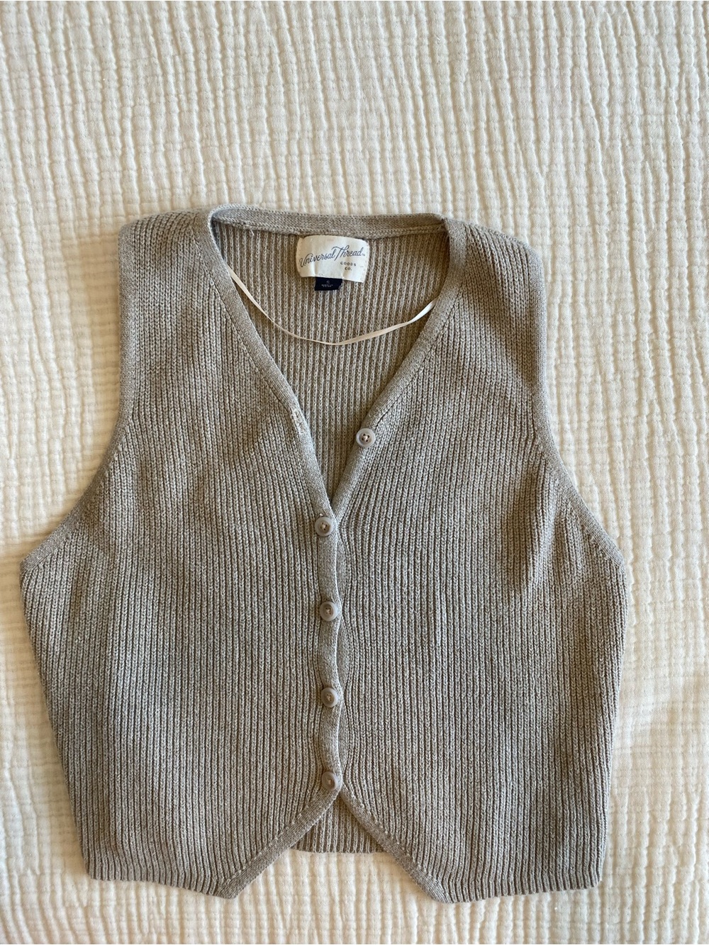 Universal Thread Beige Knit Sweater Vest Tank Top | Size Small